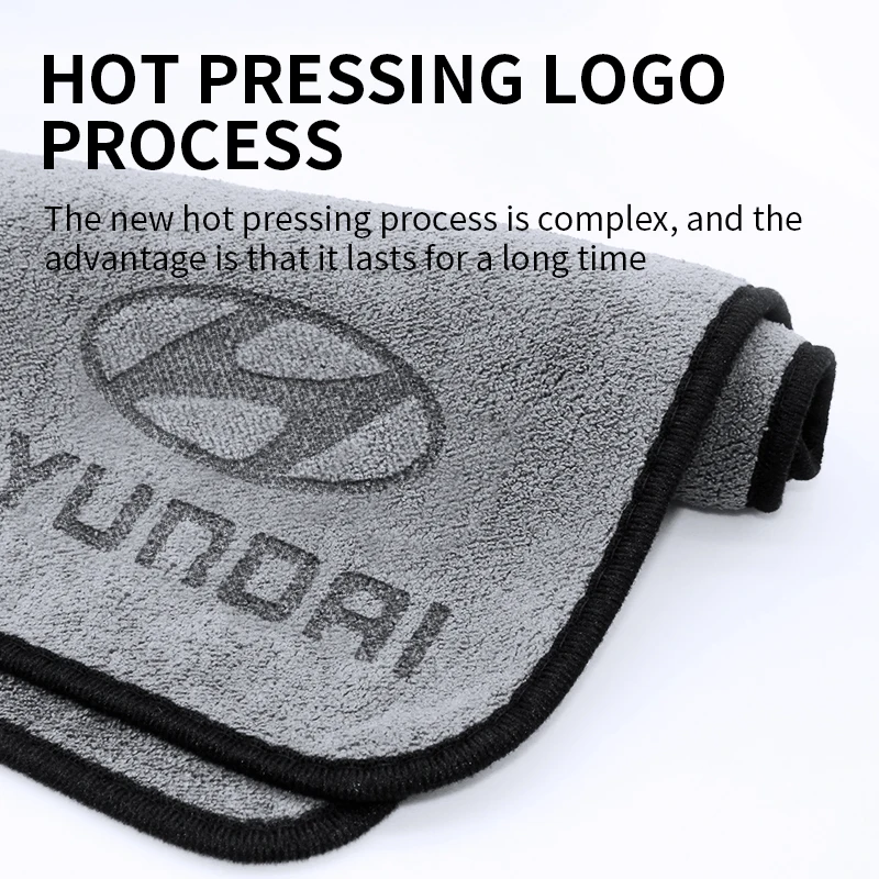 

Car Wash Towel Cotton Logo Emblem Soft Cleaning Rag Cloth For Hyundai I30 I40 I20 IX35 Tucson Elantra Accent Veloster Solaris GT
