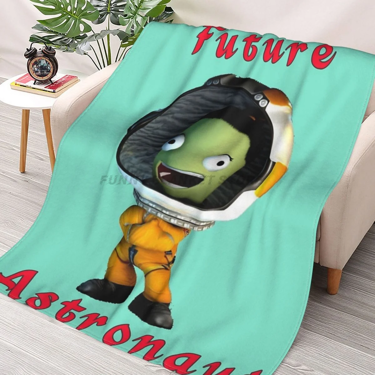 

Future Astronaut , Kerbal Spacecraft Program Throws Blankets Collage Flannel Ultra-Soft Warm picnic blanket bedspread on the bed