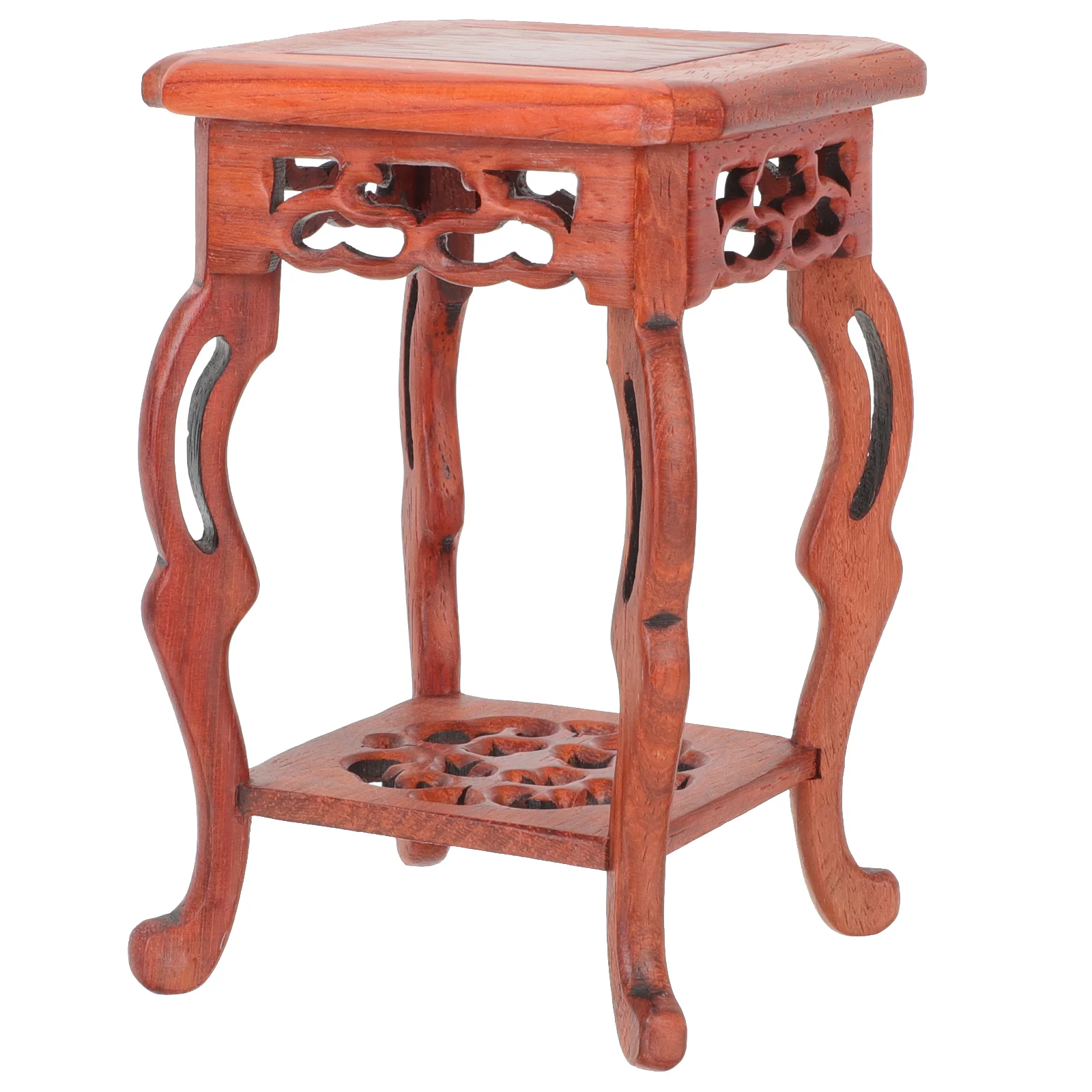 

Red Pear Base Wood Flower Pot Display Pedestal Holder Crafts Chinese Style Stand Succulents Plants