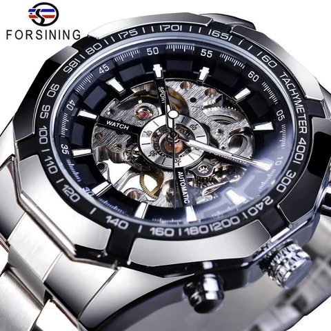 FORSINING Механические наручные часы из нержавеющей стали