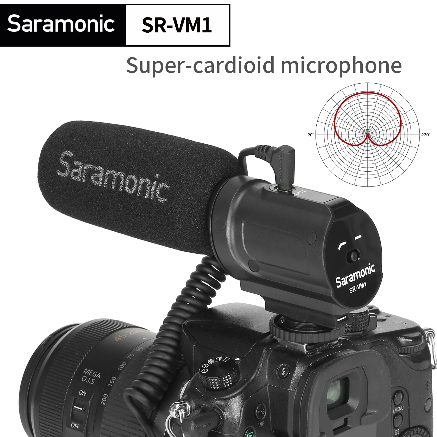 Saramonic SR-VM1 Cardioid Mono On-camera Shotgun Condenser Microphone for Smartphone Android iPhone HUAWEI XIAOMI Live Streaming