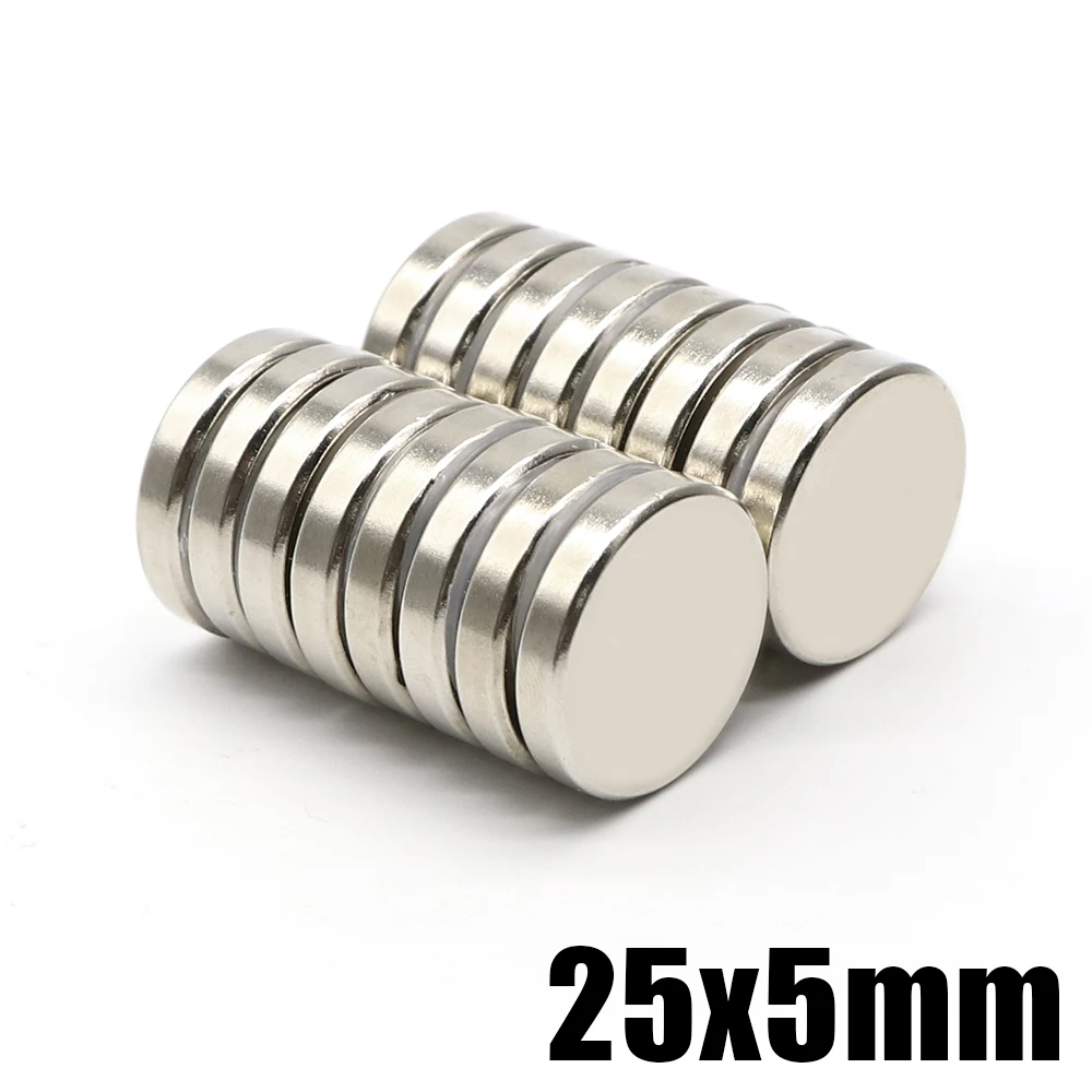 

1/2/3/5/8/10 Pcs 25x5 N35 NdFeB Neodymium Magnet 25mm x 5mm Round Super Powerful Strong Permanent Magnetic imanes Disc 25*5