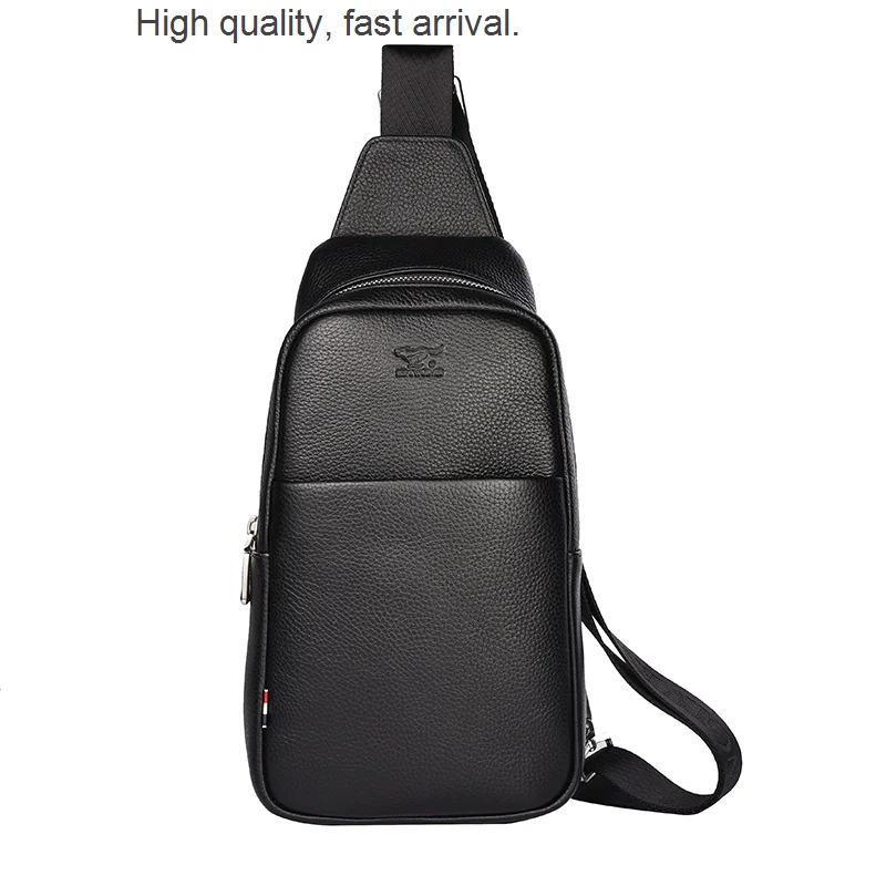 Bag First Chest Layer Cowhide Men's Korean Casual Shoulder Bag Soft Genuine Leather Crossbody Bag Youth Backpack Cross-Body Bag