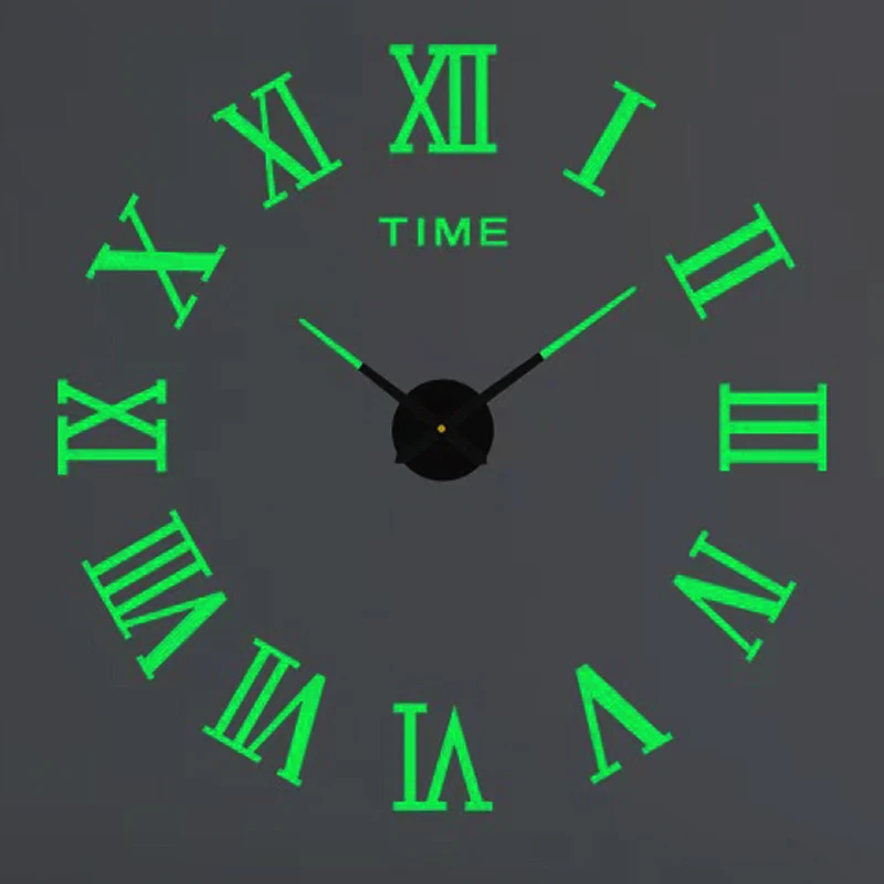 

Acrylic Mirror Stickers Wall Clock DIY Modern Design Decoration For Home Living Room Office Wall Decor Luminous Wall Clock