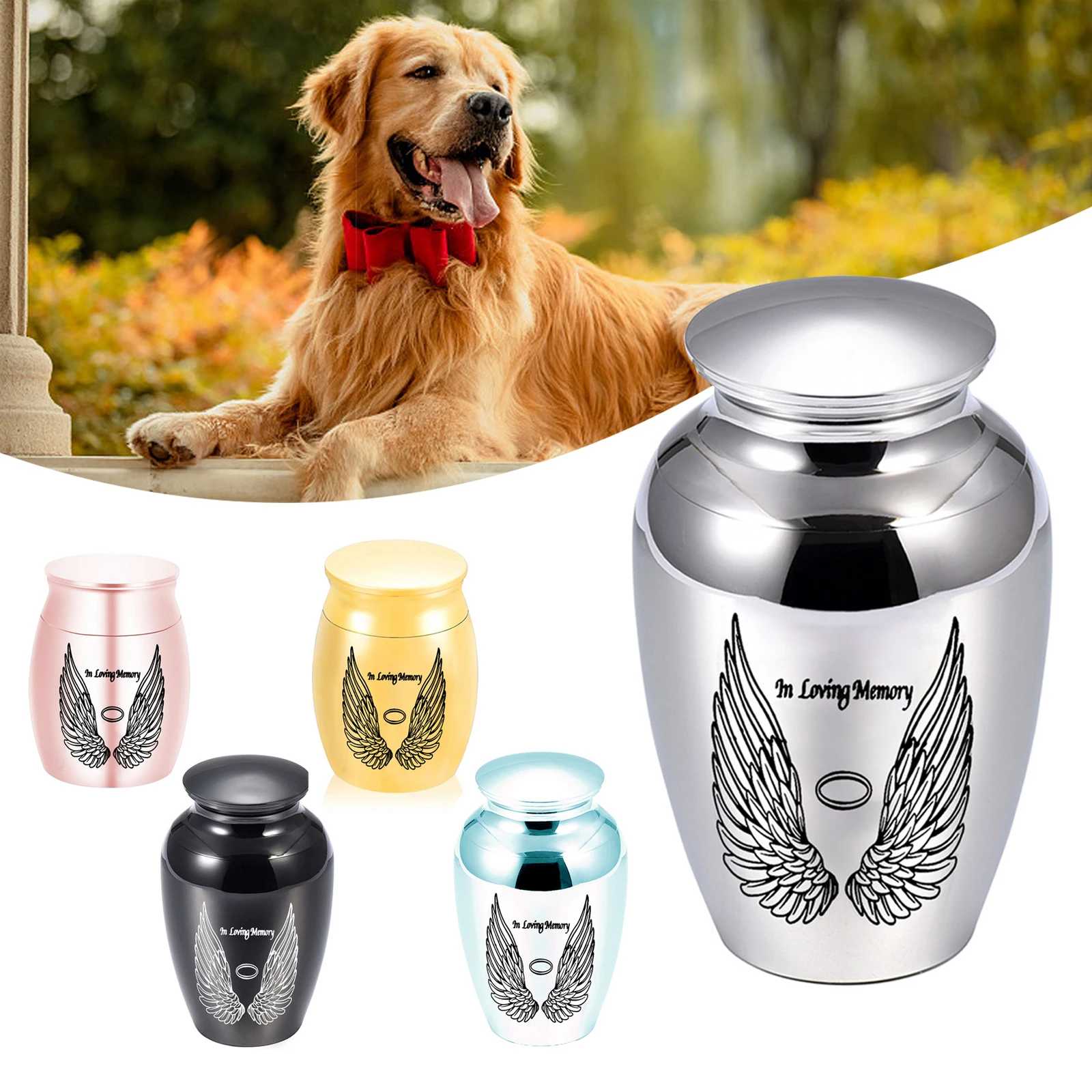 

Урна ангельские крылья для человека/прах питомца держатель из алюминиевого сплава урна для кремации погребальный пепел банка для хранения