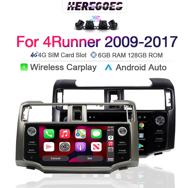 Автомобильный радиоприемник Carplay 720P 9 дюймов Android 10 0 для Toyota 4runner 2009-2017