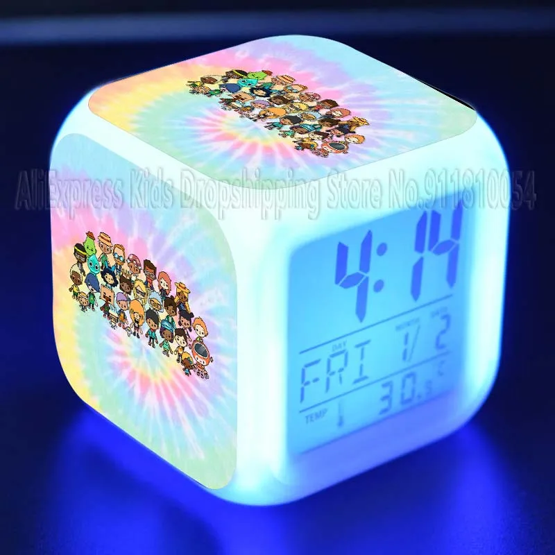 Студенческие часы Toca Life с мировым принтом будильник для мальчиков и девочек