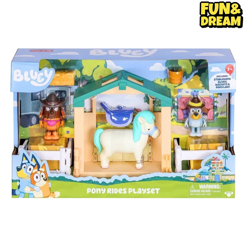 Bluey Play House Toy Pony Набор для верховой езды включает два куклы подарки на день