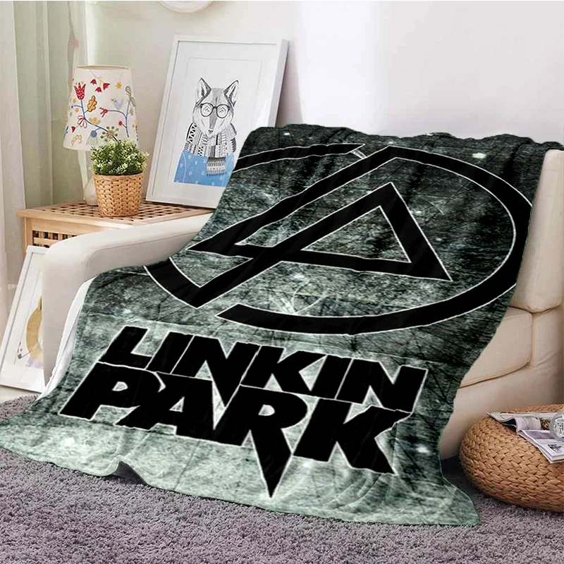 Фото Горячее классическое мягкое плюшевое одеяло L-Linkin Park Rock Band, фланелевое одеяло для гостиной, спальни, пикника, кровати, дивана №3