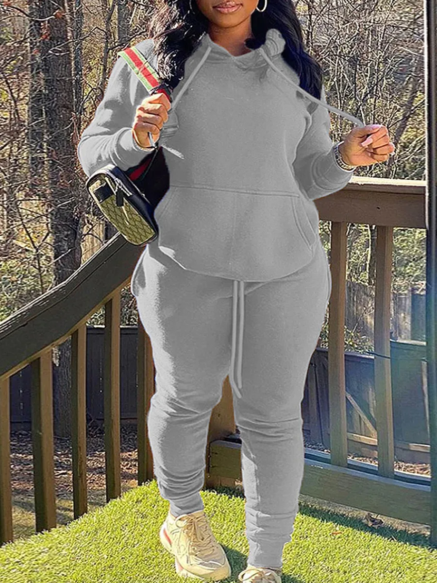 LW BASICS Plus Size Kangaroo Pocket Drawstring Tracksuit Set 2022 Autumn winter warm Two Piece Set Long Sleeved Hoodies Sportsw
LW BASICS Plus Size Kangaroo Pocket Drawstring Tracksuit Set 2022 Autumn winter warm Two Piece Set Long Sleeved Hoodies Sportsw