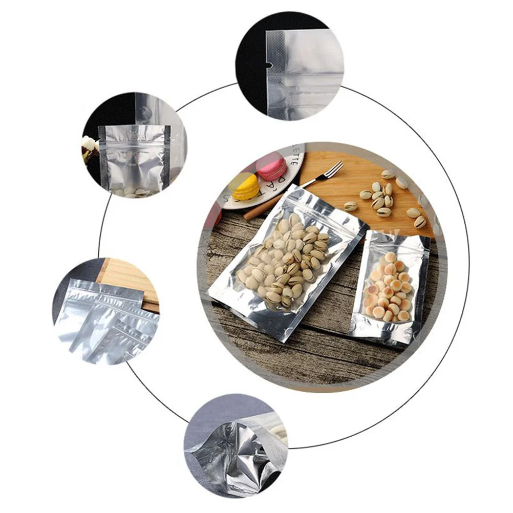 100 шт. безопасные для пищевых продуктов сумки хранения на молнии многоразовые