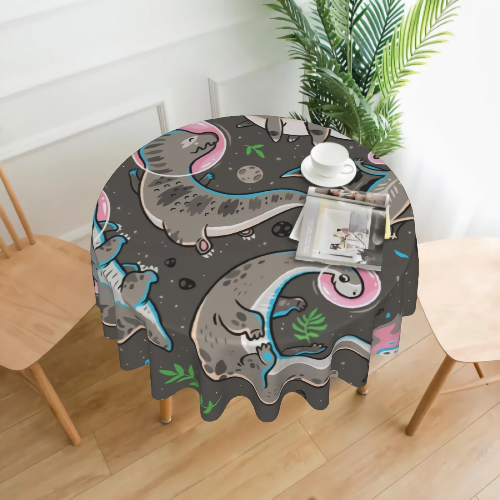 

Round Tablecloth Waterproof Table Cover for Kitchen, Party, Wedding (60 inch)