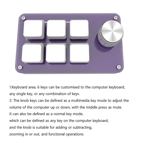 LAIMANEI Программируемая механическая мини-клавиатура 6 клавиш синие переключатели