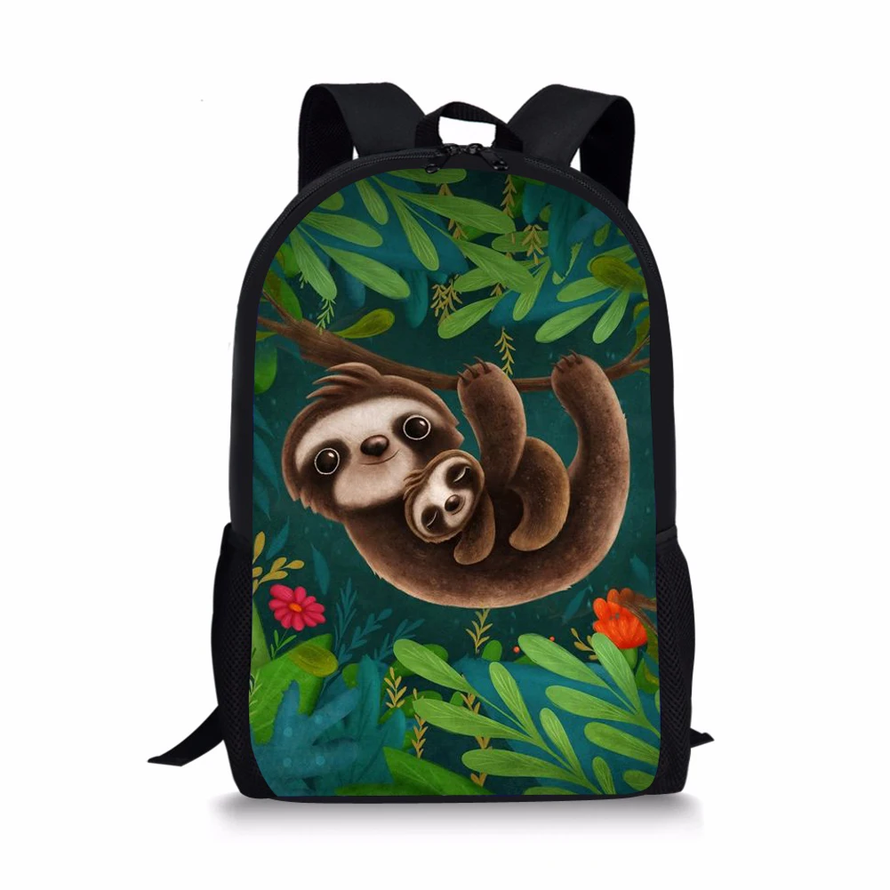 Cute Sloth Style Print New Large Schoolbag Student School Backpack Waterproof Bagpack Capacity Primary Book Bags