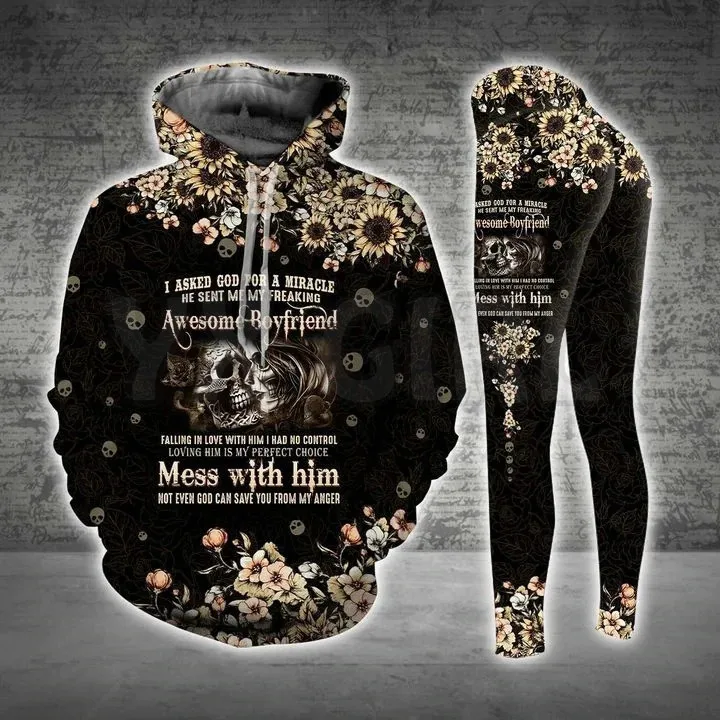 YX комбинированная толстовка с изображением дракона для девушек + леггинсы одежда