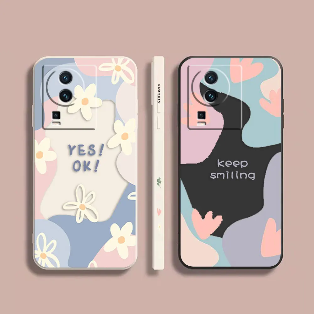 

Phone Case For VIVO IQOO 5 7 8 9 10 11 Pro 5G Z3 Z5 Z6 Z7 NEO3 5 5S 6 7 Simple Case Cover Funda Cqoue Shell Capa Moranda Flower