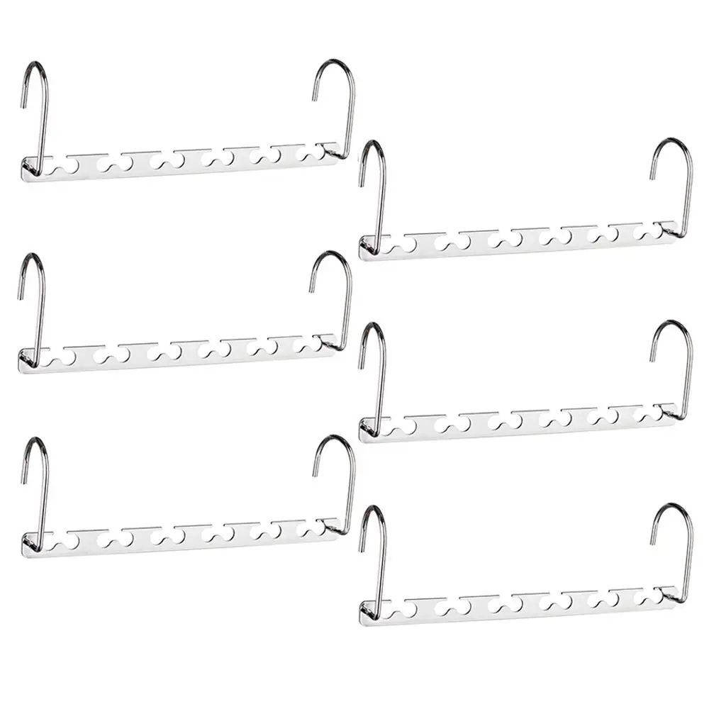

6 Pack Metal Magic Hangers Space Saving Hangers Closet Space Saving Wardrobe Clothing Hanger Organizer, Updated Hook Design