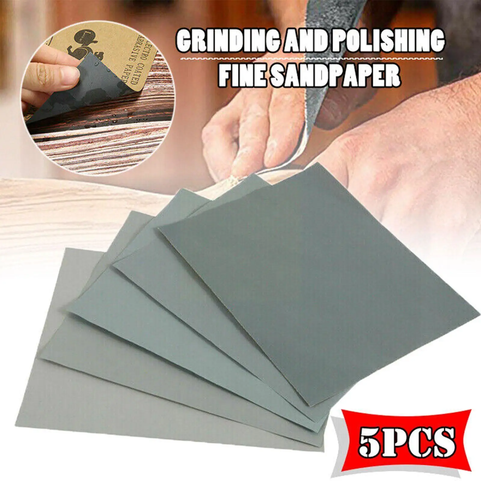 

5pcs Sandpaper Set 2000/2500/3000/5000/7000 Grit Sanding Paper Water/Dry Abrasive SandPapers For Wood Metal Polishing Autom H7A6