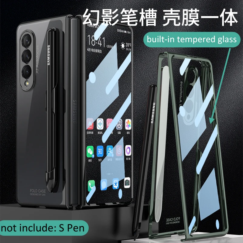 GKK S Pen Slot Чехол для ручки Samsung Galaxy Z Fold 6 5 4 закаленное стекло Прозрачный держатель с