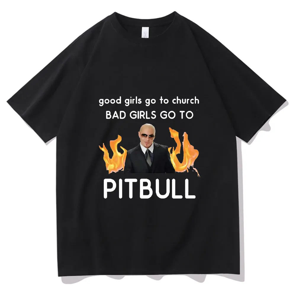 

Футболка унисекс с надписью «Go To Pitbull» и круглым вырезом