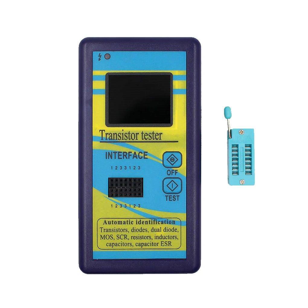 

Профессиональный тестер транзисторов 1,8 дюйма с цветным ЖК-дисплеем, перезаряжаемый диод 0,5-50 мОм, манометр 25pF-100000uF, быстрый отклик