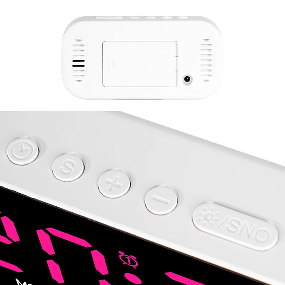 Цифровой будильник с экраном Светодиодный настольные часы 12/24 ч регулируемой