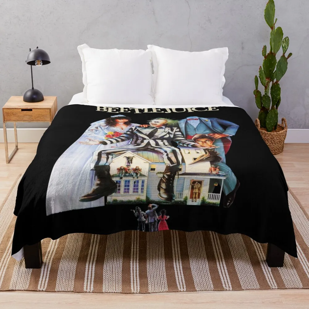 

Плед от Beetlejuice, мягкое большое одеяло, одеяло для волос, милое одеяло в клетку