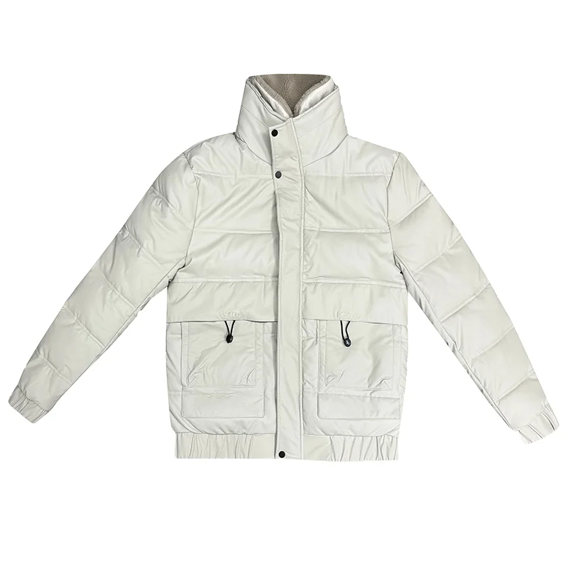 2022 Winter Lambhair Short Parkas Jackets Men Thicken Warm Casual Slim Zipper Coats Streetwear Hiphop Social Puffer Men Clothing