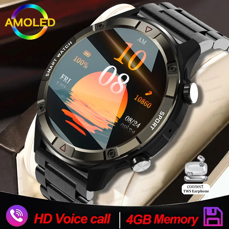 

Smart Watch Men 2023 New 1.6" AMOLED Display Sport Watches 4G ROM Voice Calling Local Music Waterproof Men Smartwatch for Xiaomi