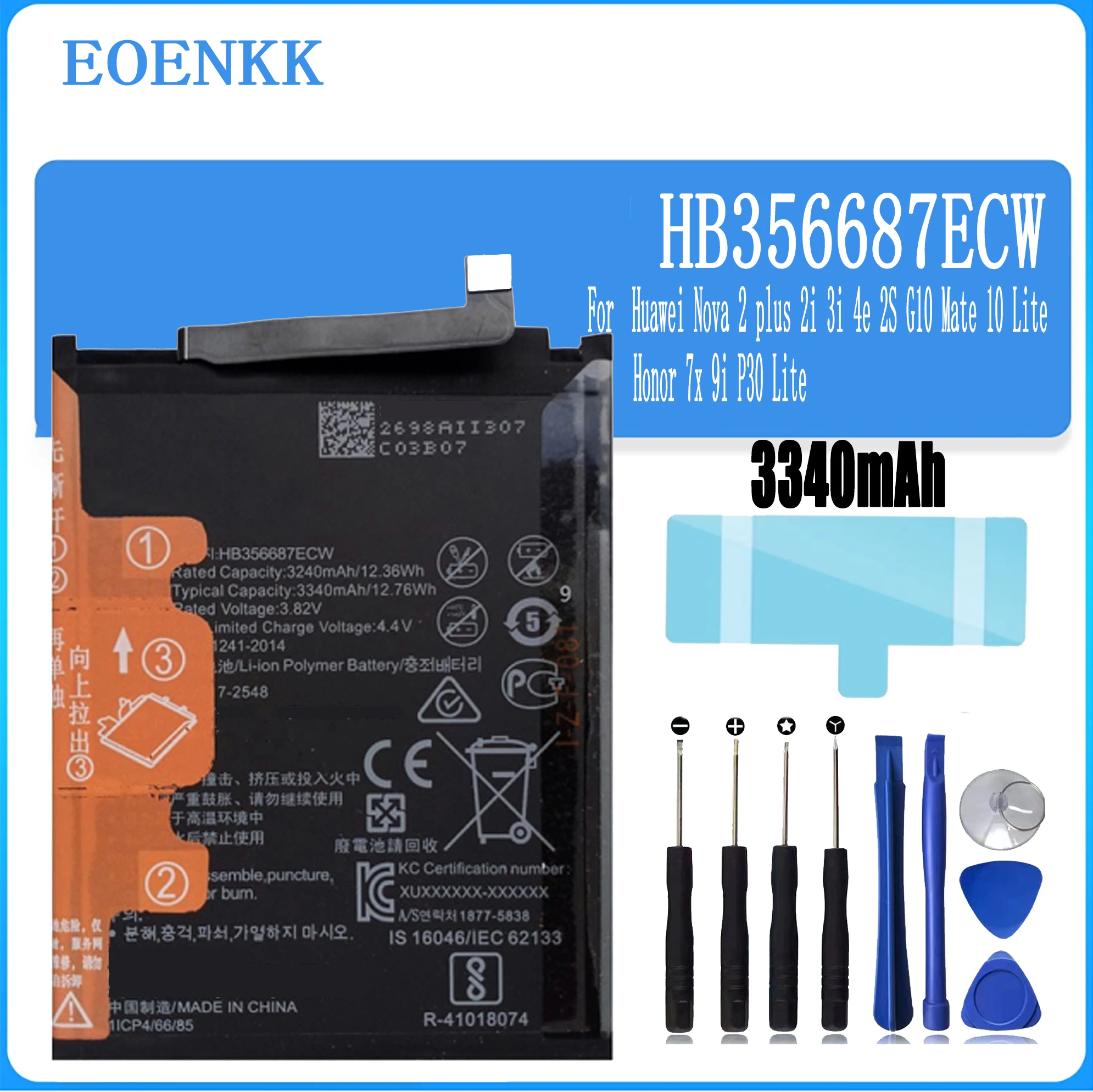 HB356687ECW  Battery For Huawei P30 Lite/Honor 9i/Nova 4E Repair Part Original Capacity Mobile Phone Batteries Bateria