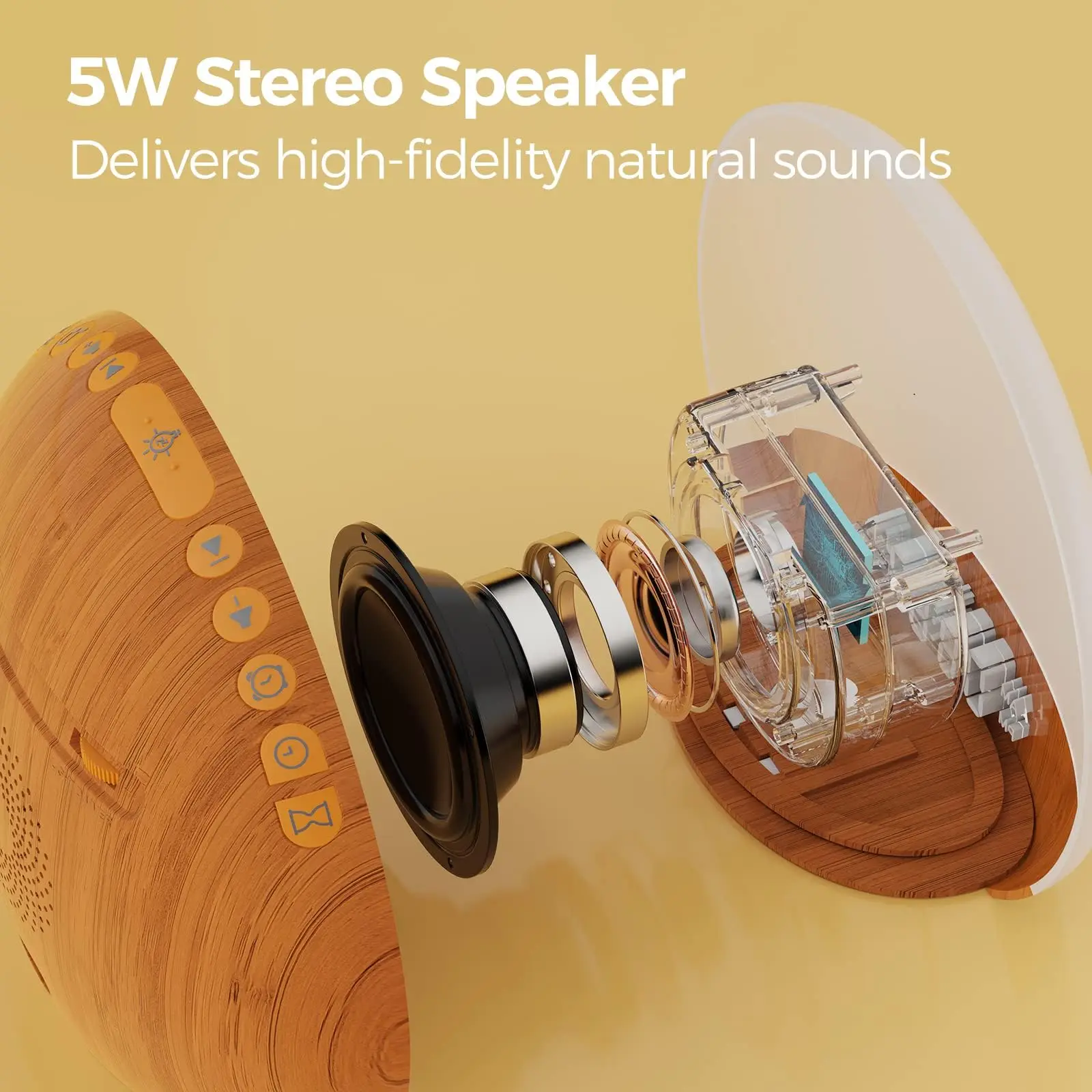 Цифровые часы с регулируемой яркостью для спальни 26 звуков сна