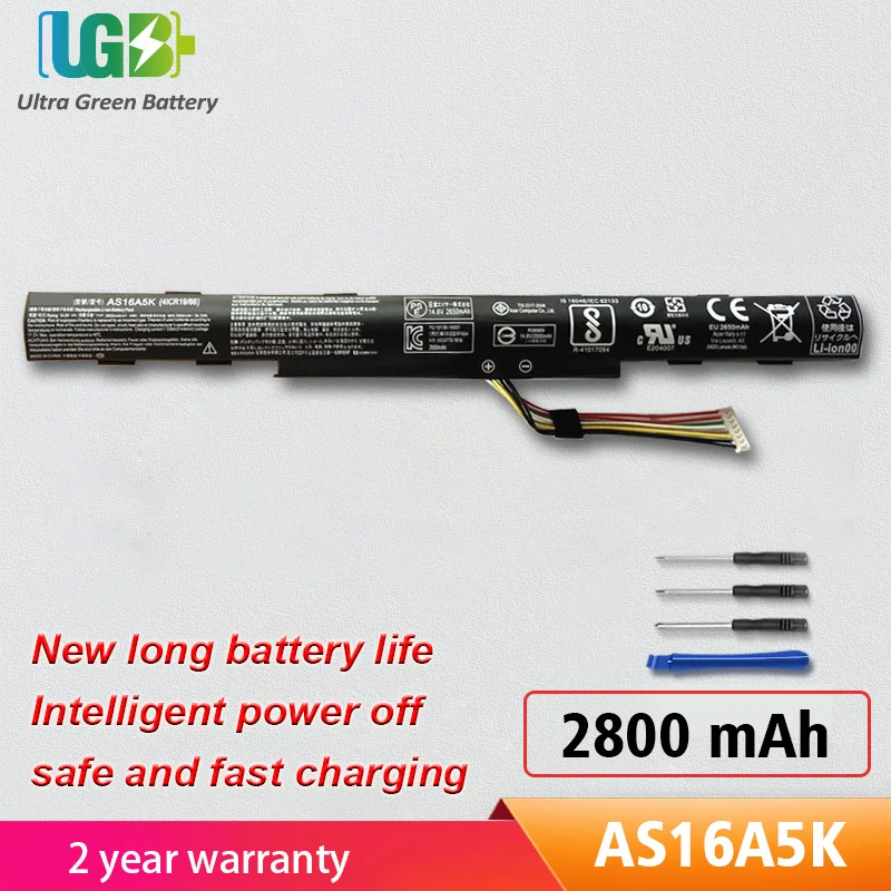 UGB Новый AS16A5K AS16A7K AS16A8K Аккумулятор для Acer Aspire E15 E5-475G 523G 553G 575G 774G | Компьютеры и офис
