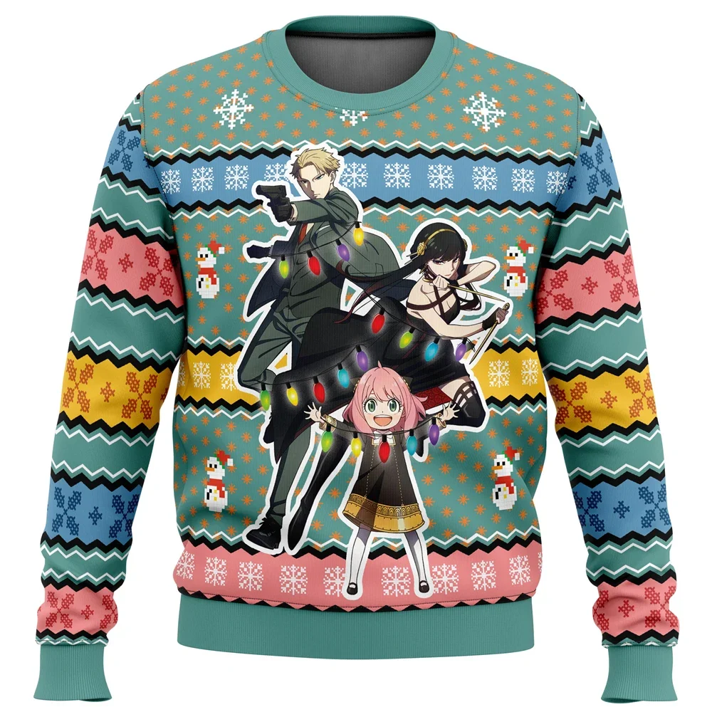 Anya Forger Waku Spy X Family Ugly Christmas Sweater Подарок Санта-Клаус Пуловер Мужская толстовка и топ