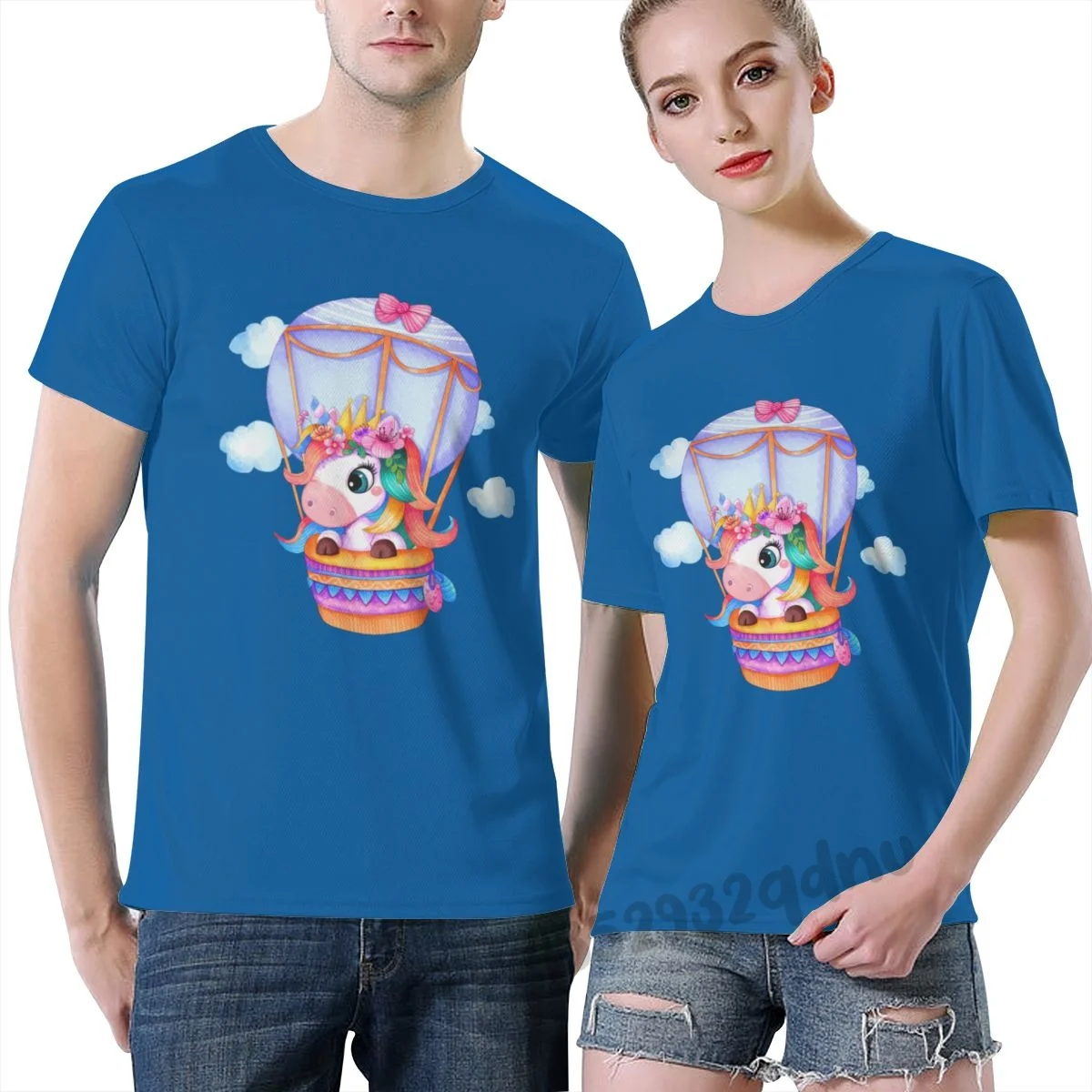 

Футболка мужская с рисунком единорога и воздушных шаров, Повседневная модная рубашка с коротким рукавом, топ с принтом
