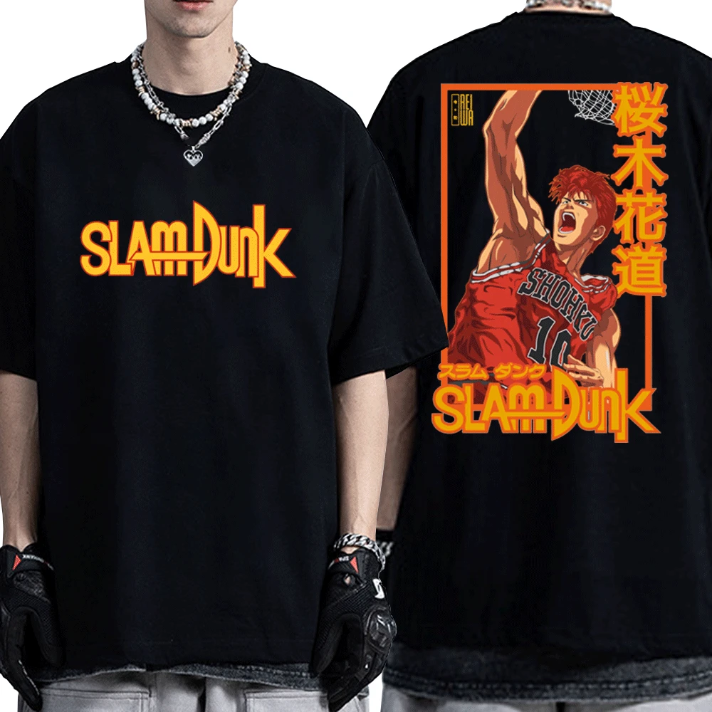 

Футболка для косплея аниме, футболка с принтом Slam Dunk, мужская и женская летняя модная футболка с коротким рукавом, Harajuku Sakuragi Hanamichi, футболка