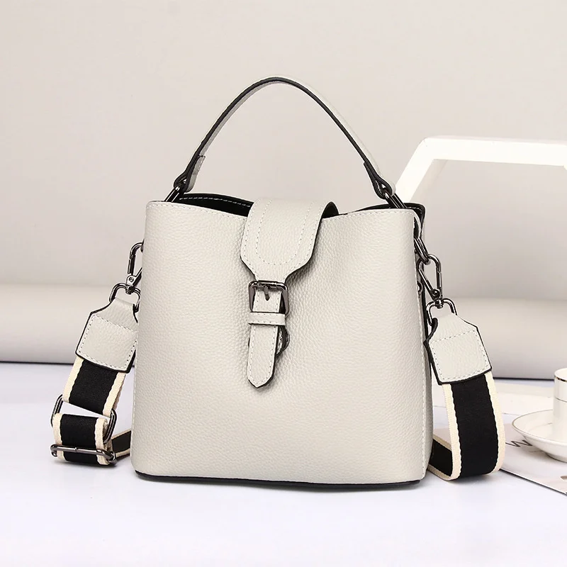 

Fashion Bucket Bag Leather Women's Bag 2022 New Top Leather Handbag Trend 100 Messenger Shoulder Bag Tote Bags for Women Female