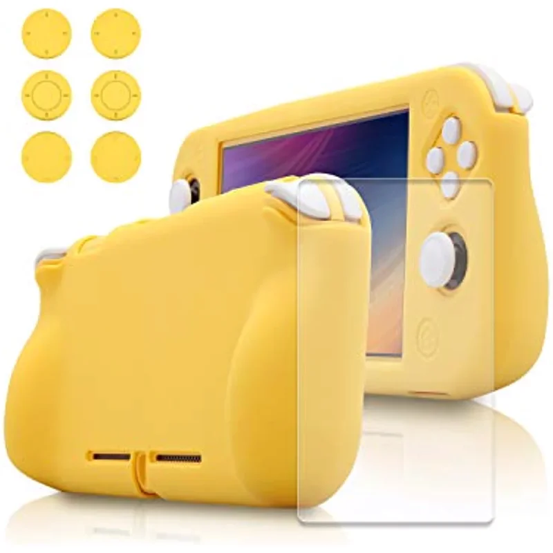

Switch lite Protective Grip Case, Soft Silicone Case for Nintendo Switch Lite with Screen Protector and 6 Switch lite Thumb Grip