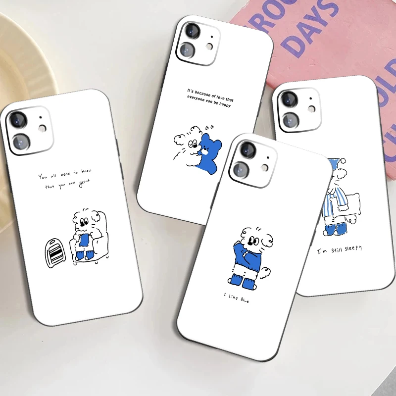 

Simple strokes Phone Case For iPhone 12 13 Mini 11 Pro Max X XS XR 6S 8 7 Plus 6 SE 2020 Matte Shell Soft Silicone Cover Fundas