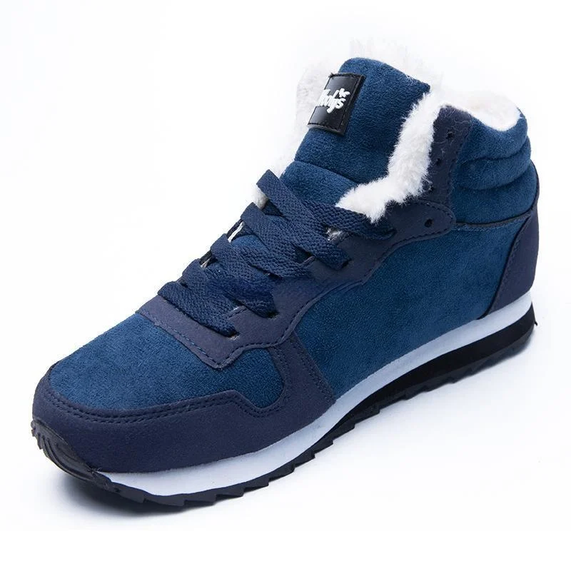 

Men Winter Boots Velvet Thick-soled Snow Comfortable And Fashionable Round Toe Spring Plus Warm Loafers Leather The New Listing
