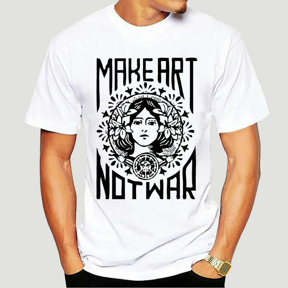 Мужская футболка Make Art Not War Shirt-унисекс Поли хлопок женская Топ 5205X |