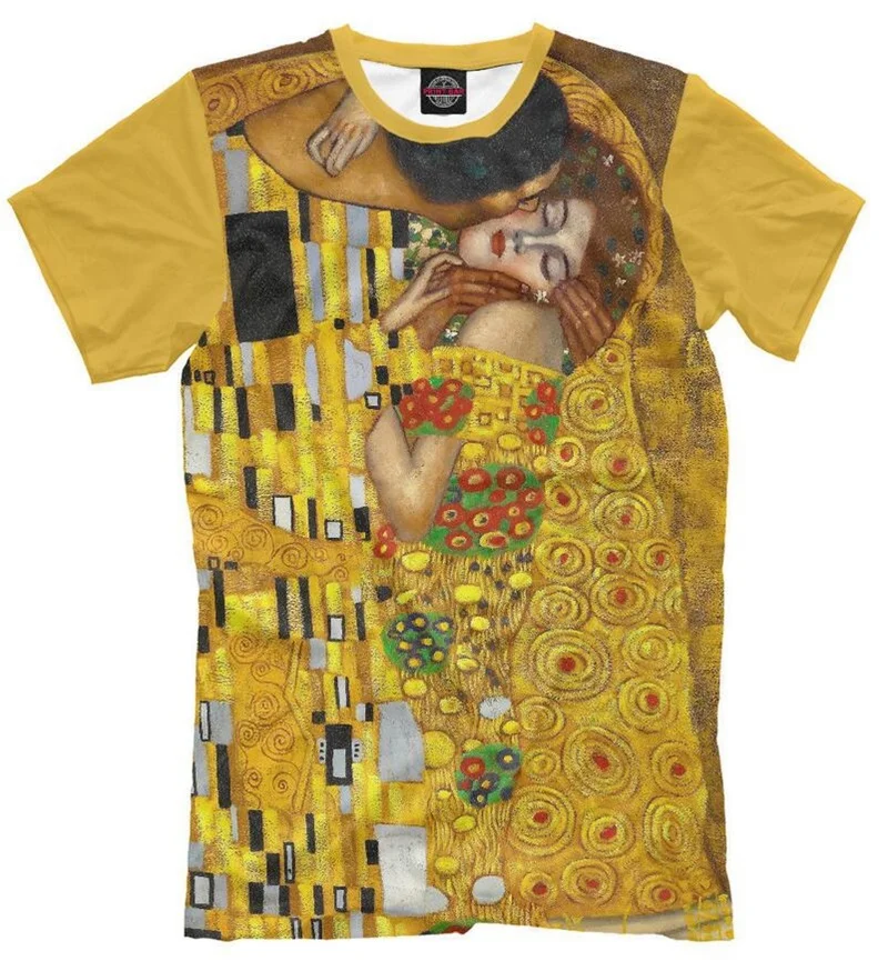 

Gustav Klimt The Kiss Art 3D Printed Fashion Women/men's T-shirts