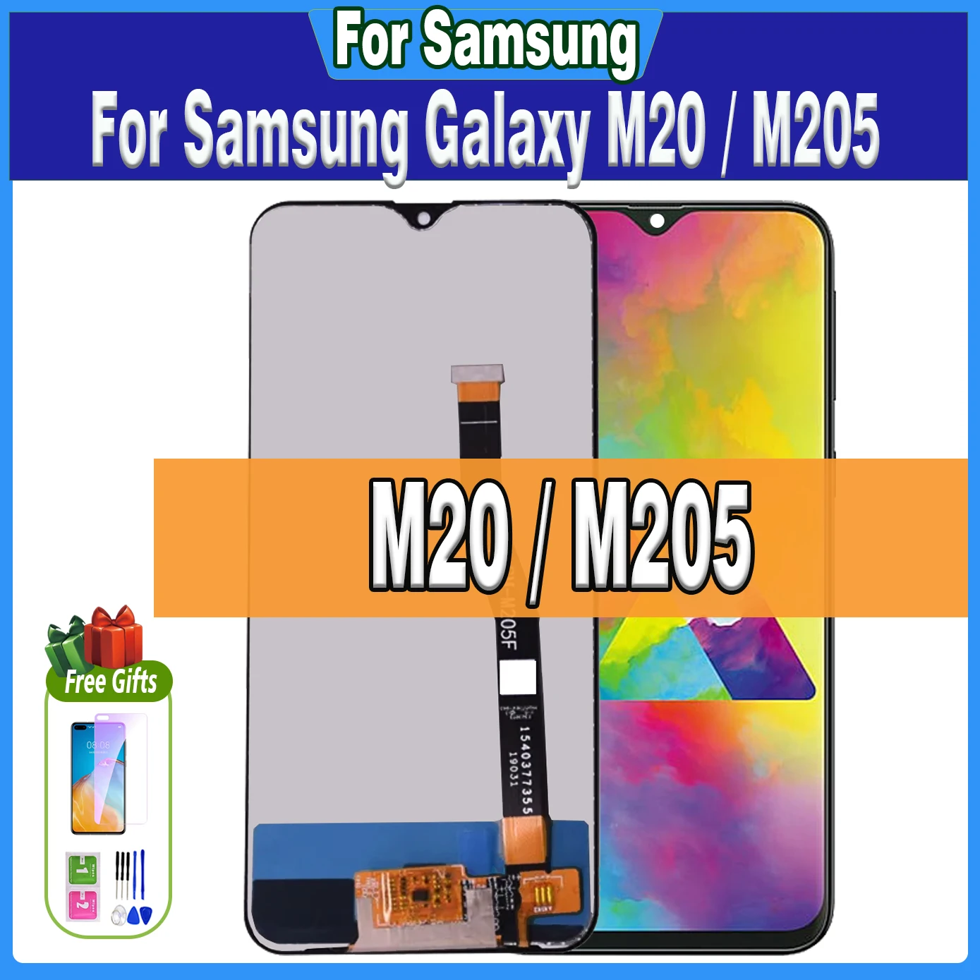 

100% Tested 6.3'' Original Lcd For Samsung Galaxy M20 2019 SM-M205 M205F M205G/DS LCD Display Digitizer Assembly Touch Screen