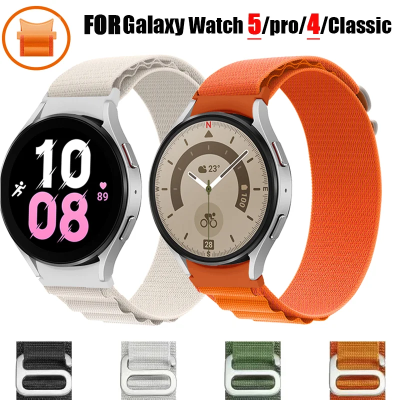 

20mm Alpine Loop Strap For Samsung Galaxy Watch 5/5 Pro 40mm 45mm band sport nylon bracelet Galaxy Watch 4/4 Classic 46mm 44mm