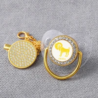 newborn baby luxury pacifier clip constellation gold bling personalized pacifiers holder infant teether silicone nipple bpa free