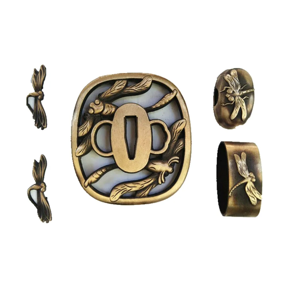 

Японский самурайский меч, латунный красивый Tsuba и fuchi