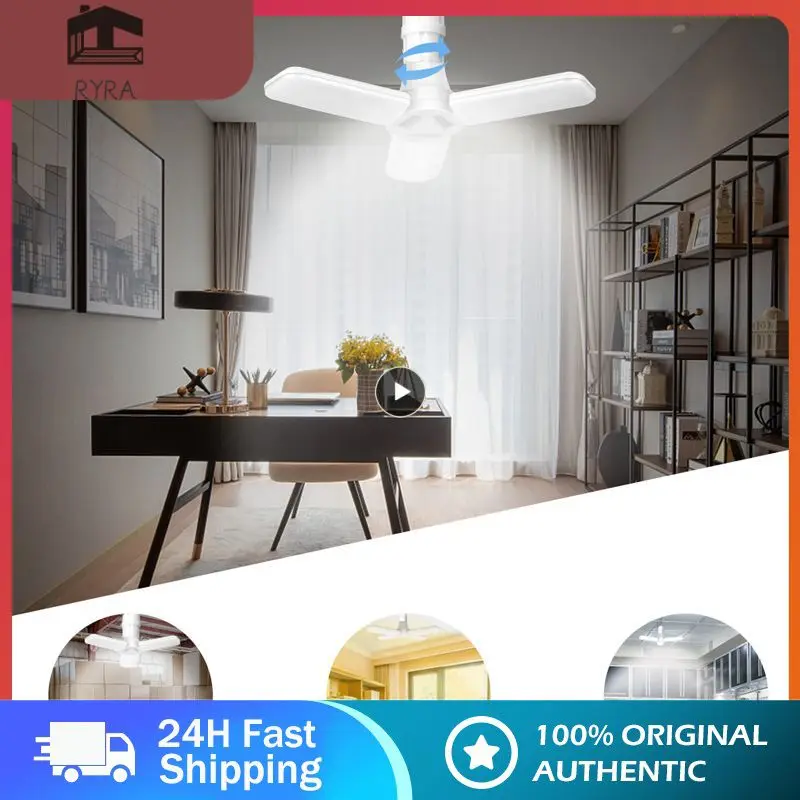 

5/8/10PCS 30W Garage Lamp E27 Folding LED Garage Work Light 6000K Super Bright Bulb 3/4 Leaves Ceiling Lamp Home Party Decor