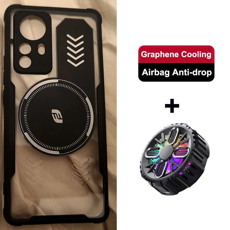

For Xiaomi Mi 12S Pro Cooling Phone Case Mi 12 Pro Graphene Aluminum Alloy Heat Dissipation Rugged Cover For Xiaomi Mi 12X 12S