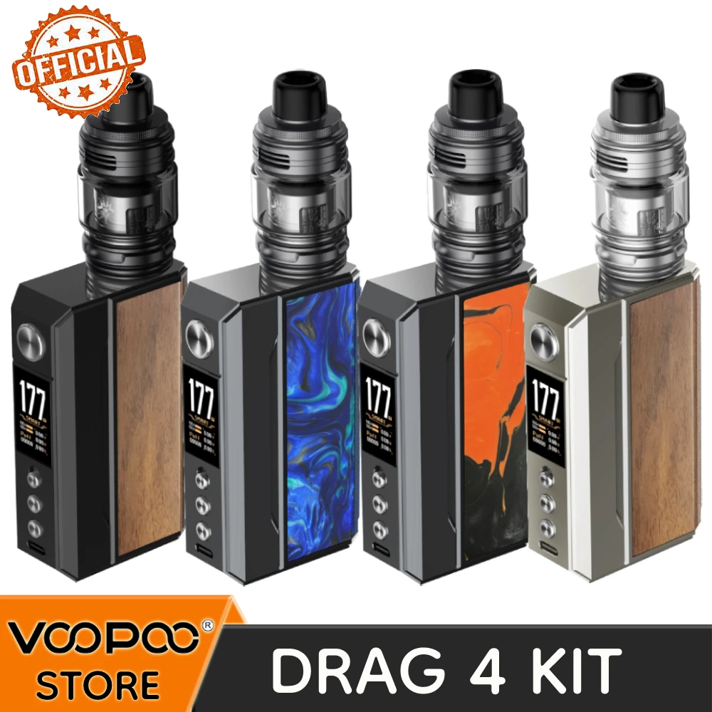 Originale Voopoo Drag 4 Kit 177W Mod 5.5Ml Uforce-L Tank & Pnp-Tw20 Coil Sigaretta Elettronica Vaporizzatore Esterno 18650