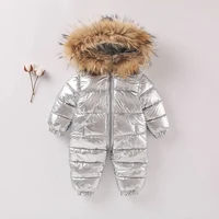 one piece thickened detachable fur collar romper romper baby one piece down jacket for boys and toddlers