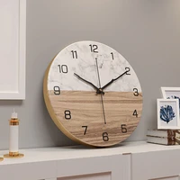 30cm creative european style imitation marble wall clock modern simple wall clocks living room home decor metal digital clock